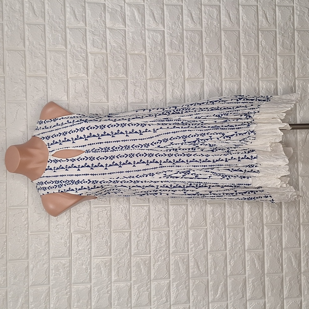 ALTAR'D STATE Blue and White Sleeveless Dress